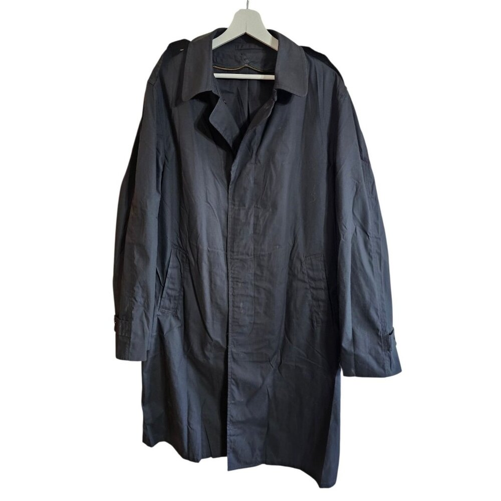 Vintage US Military DSCP Quarterdeck Trench Coat Rain Coat Mens 42XL Classic Lux - Picture 2 of 7